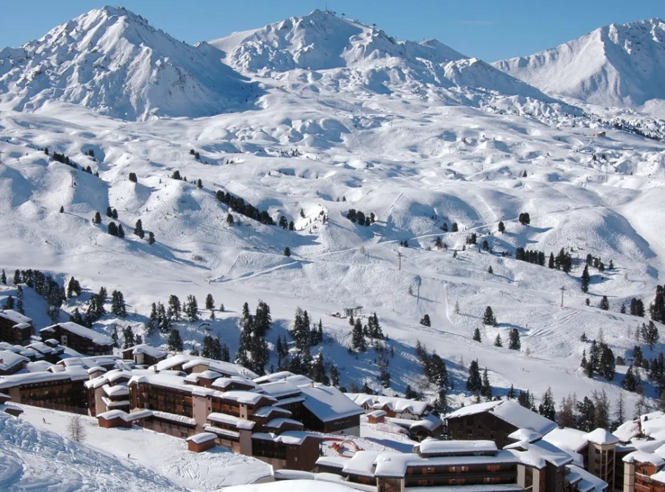 An overview of La Plagne ski slopes